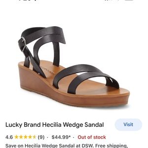 Lucky Brand Hecilia Black Leather Sandals